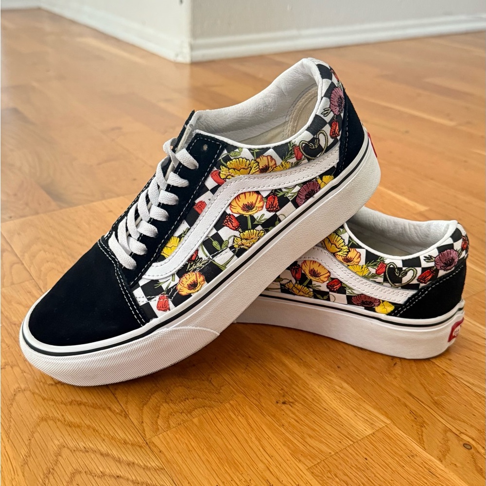 Poppy Checkerboard Platform Old Skool Vans